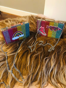 Rainbow Bright Rhinestone Clutch